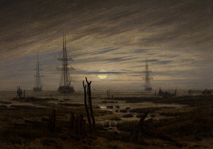 Navios na âncora de Caspar David Friedrich